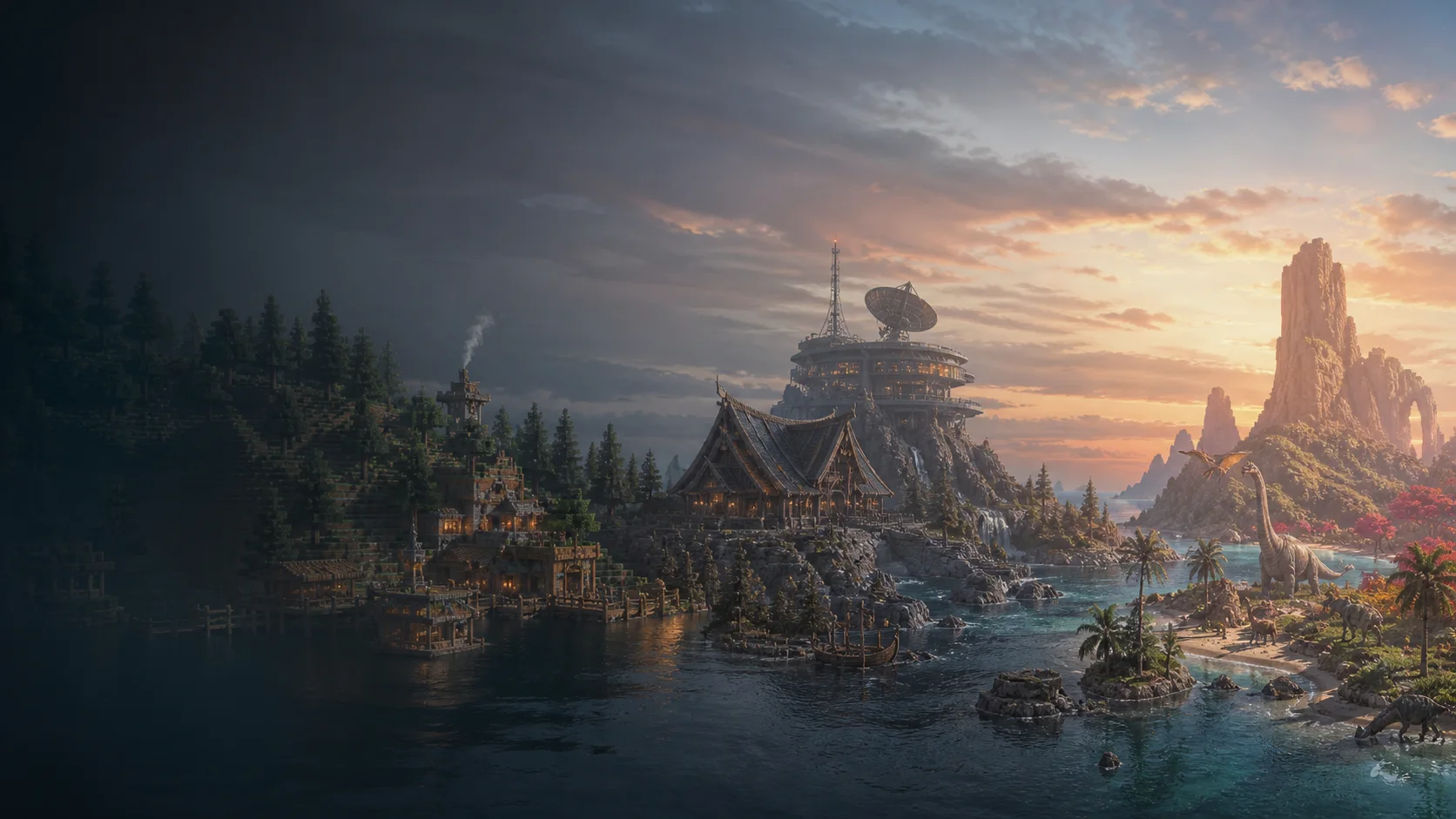 A connected panorama of hosted game worlds